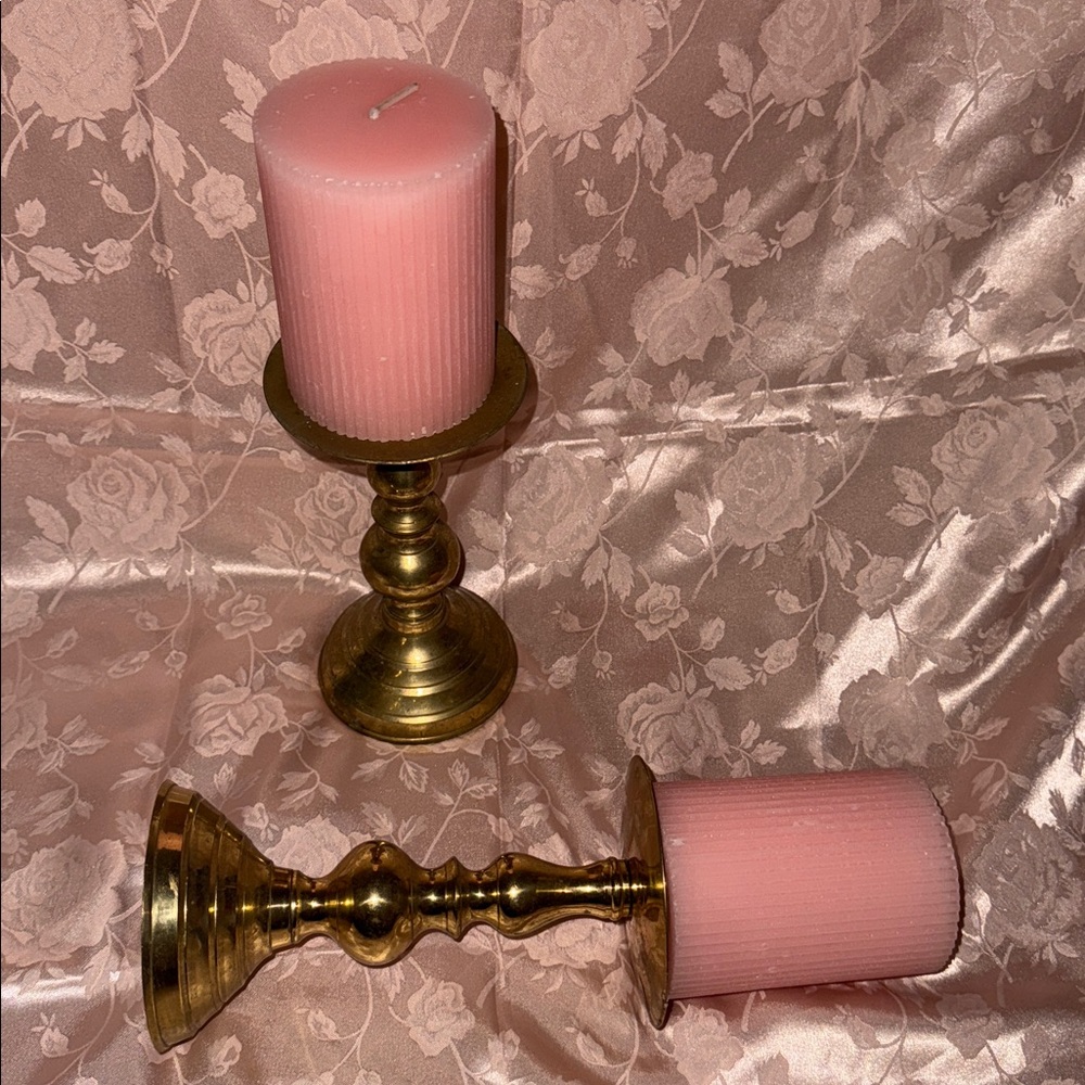 Vintage Hosley Brass Candle Holders - Picture 2 of 2